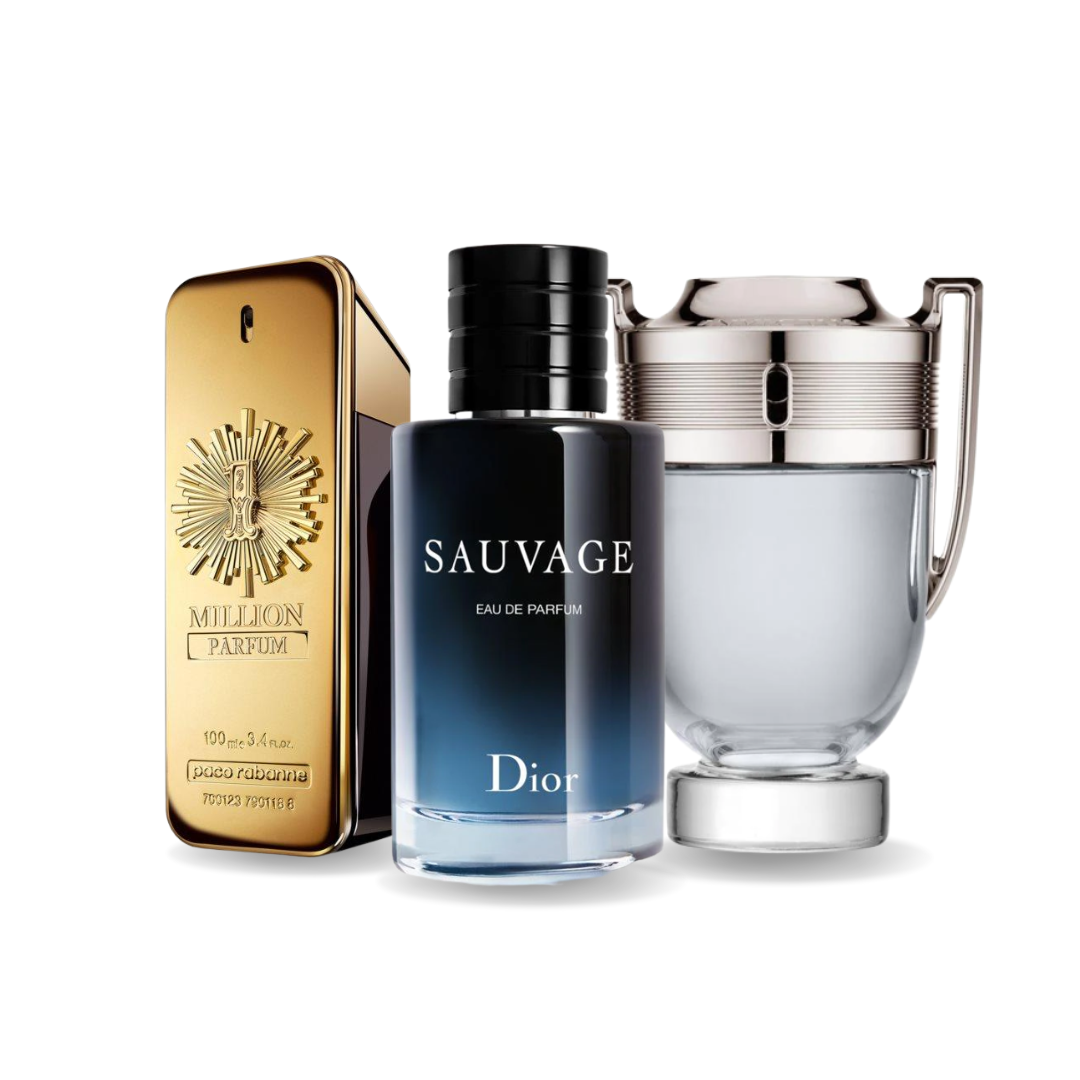 Coffret de 3 Parfums - 1 Million Parfum Paco Rabanne, Sauvage Dior e Invictus Paco Rabanne