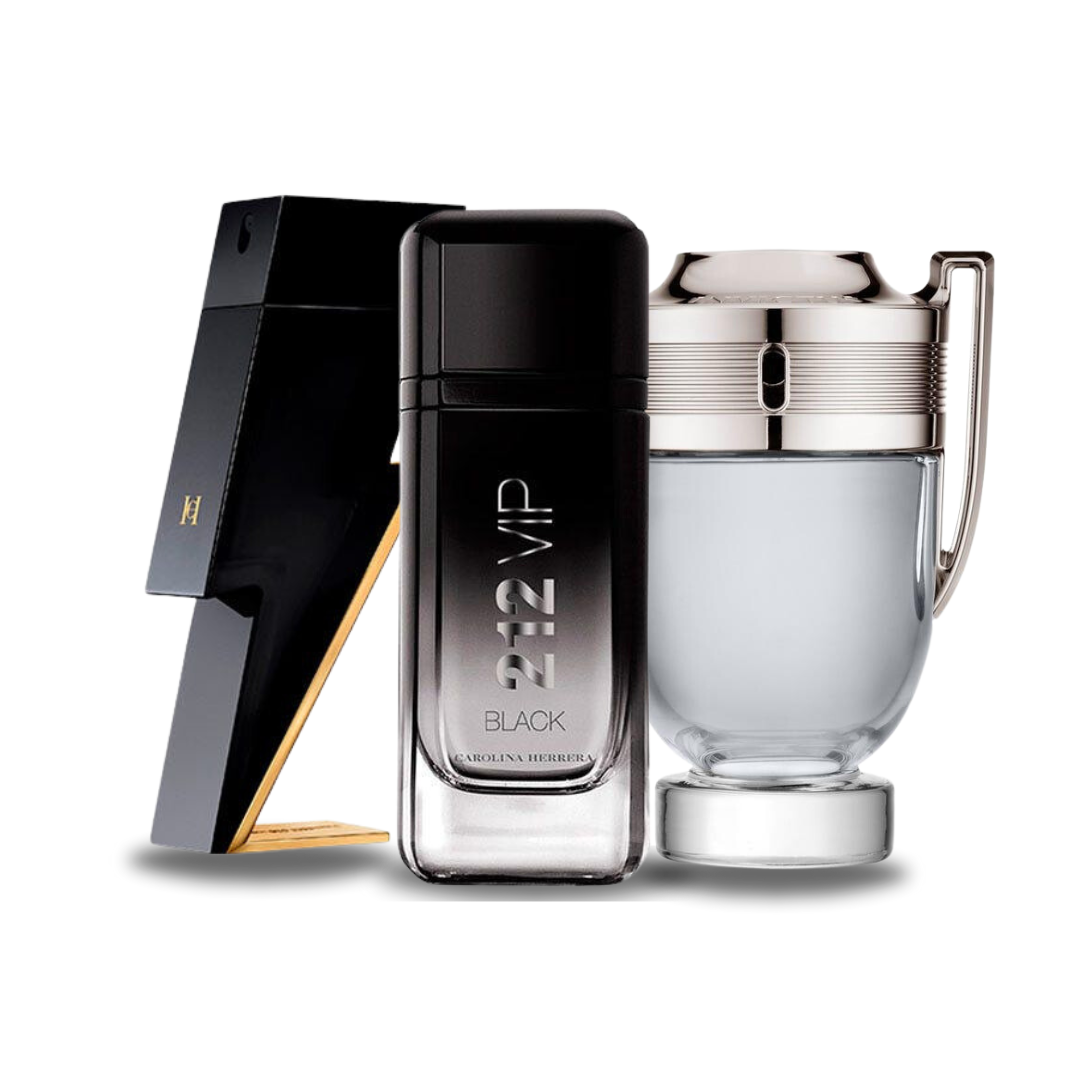 Coffret de 3 Parfums - Bad Boy de Carolina Herrera | 212 VIP Black de Carolina Herrera | Invictus de Paco Rabanne